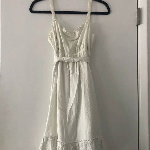 chinese dress ladies Lydia Linen Dress Off White, XL-XXL
